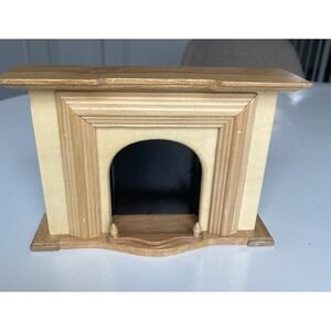 DOLLHOUSE MINIATURE FIREPLACE MANTLE BLONDE WOOD ORNATE 1:12 SCALE HOBBY LOBBY